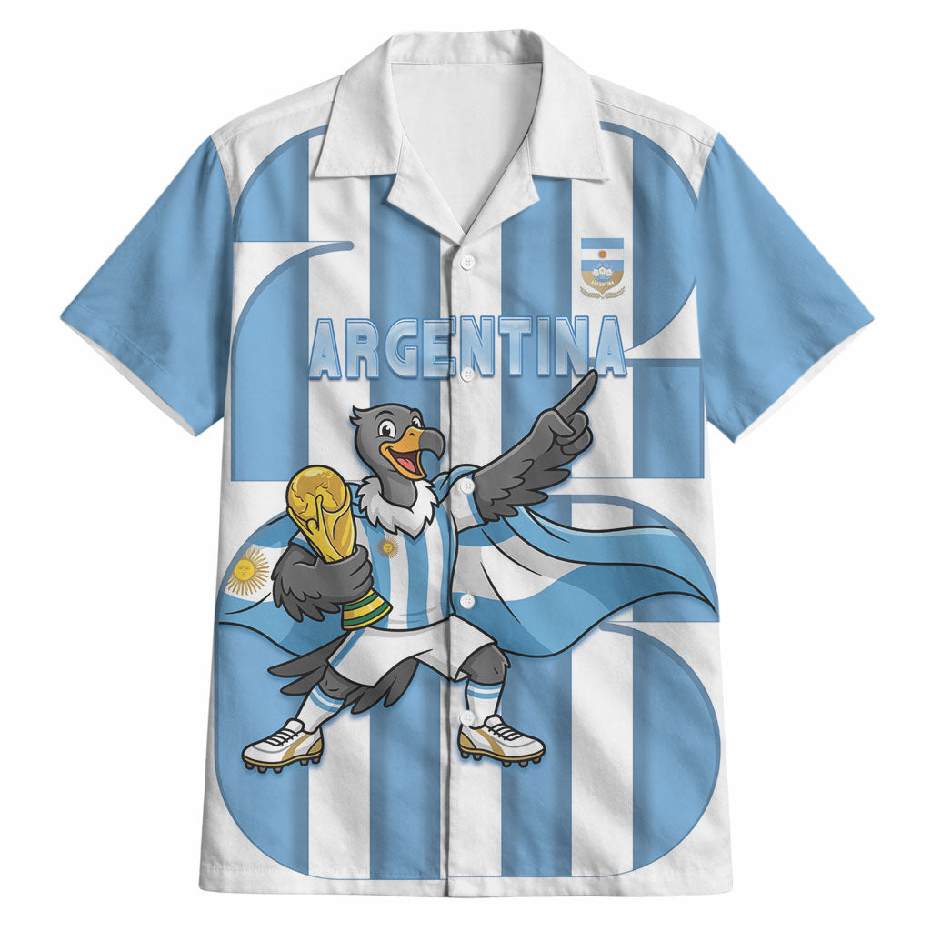 Argentina National Football Custom Hawaiian Shirt Andean Condor Trophy Sporty Style
