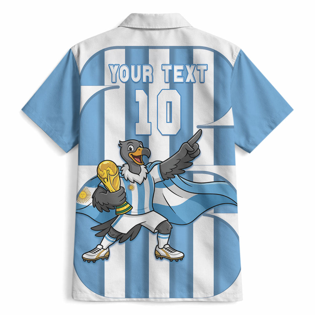 Argentina National Football Custom Hawaiian Shirt Andean Condor Trophy Sporty Style