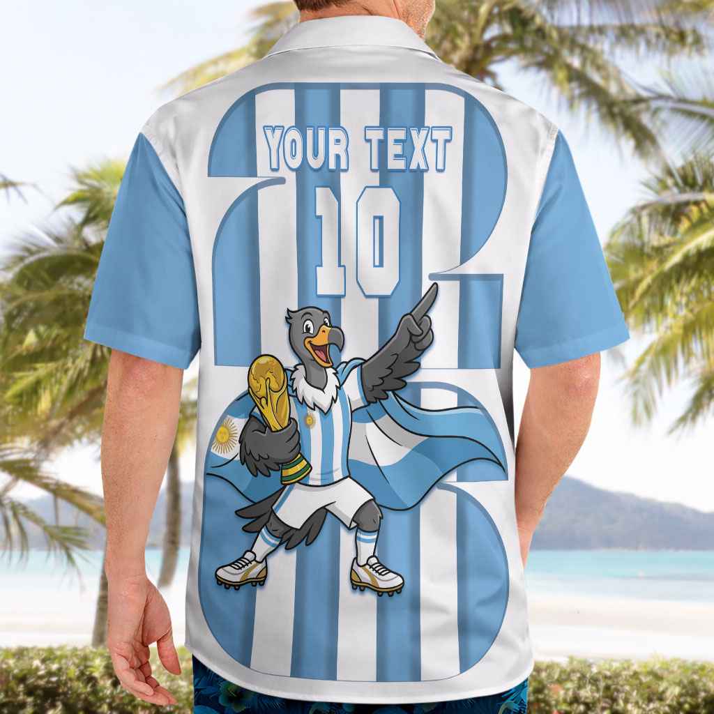 Argentina National Football Custom Hawaiian Shirt Andean Condor Trophy Sporty Style