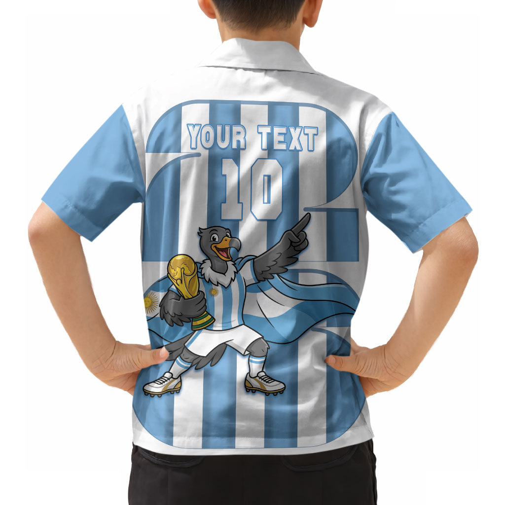 Argentina National Football Custom Hawaiian Shirt Andean Condor Trophy Sporty Style