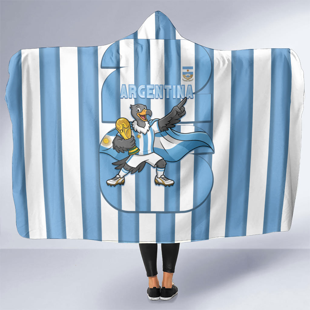 Argentina National Football Hooded Blanket Andean Condor Trophy Sporty Style