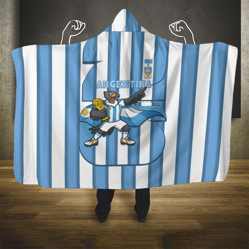 Argentina National Football Hooded Blanket Andean Condor Trophy Sporty Style