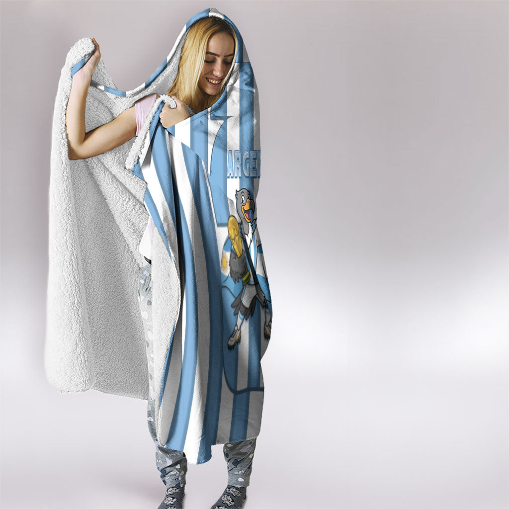 Argentina National Football Hooded Blanket Andean Condor Trophy Sporty Style