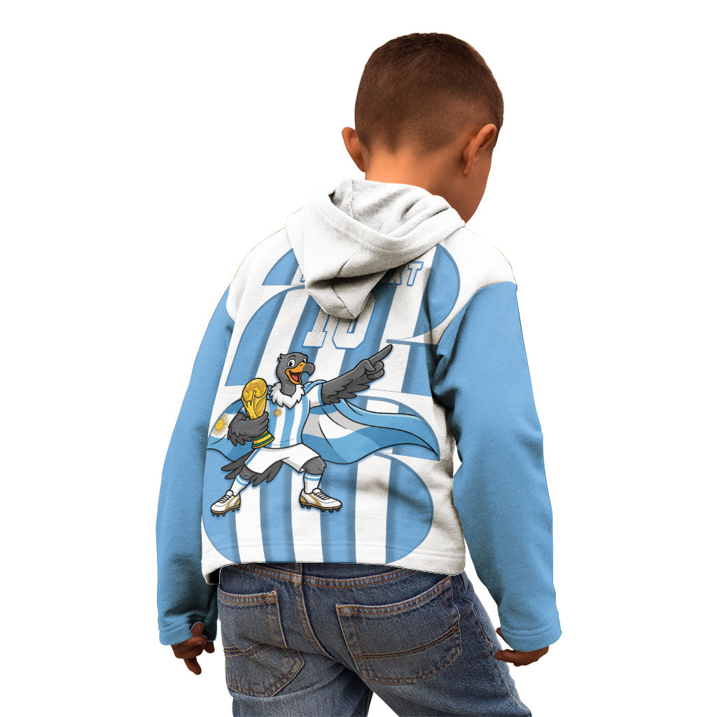 Argentina National Football Custom Kid Hoodie Andean Condor Trophy Sporty Style