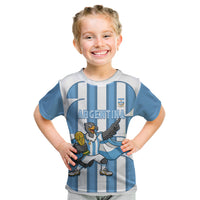 Argentina National Football Custom Kid T Shirt Andean Condor Trophy Sporty Style