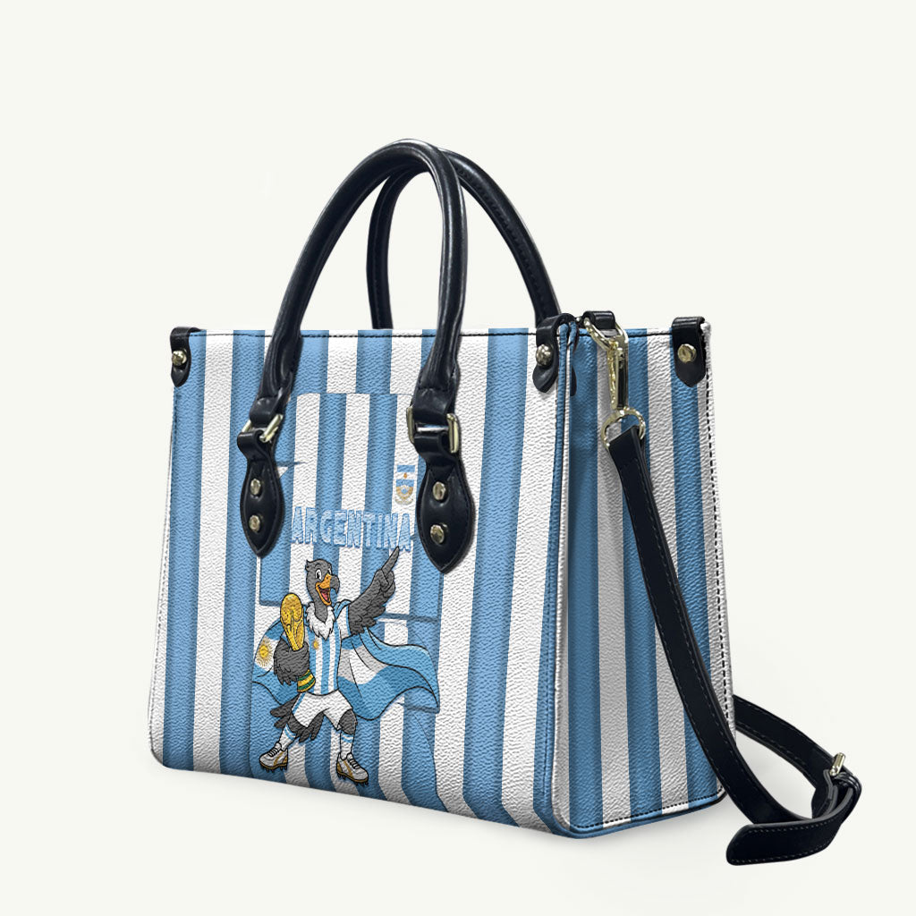 Argentina National Football Leather Bag Andean Condor Trophy Sporty Style