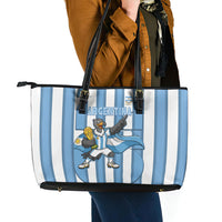 Argentina National Football Leather Tote Bag Andean Condor Trophy Sporty Style