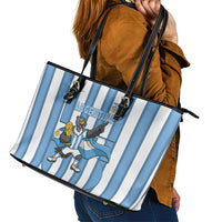 Argentina National Football Leather Tote Bag Andean Condor Trophy Sporty Style
