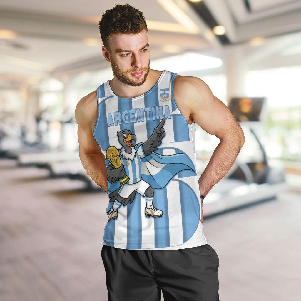Argentina National Football Custom Men Tank Top Andean Condor Trophy Sporty Style