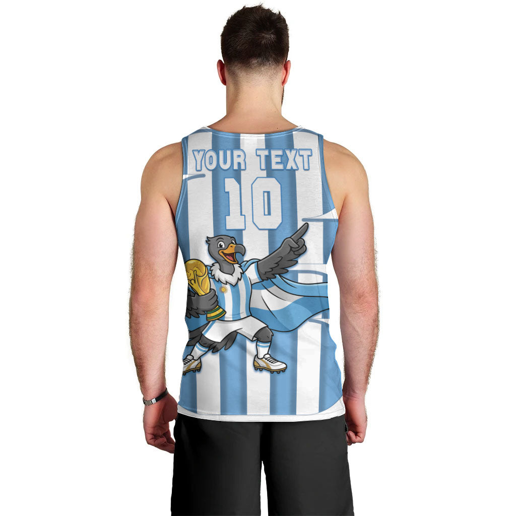 Argentina National Football Custom Men Tank Top Andean Condor Trophy Sporty Style