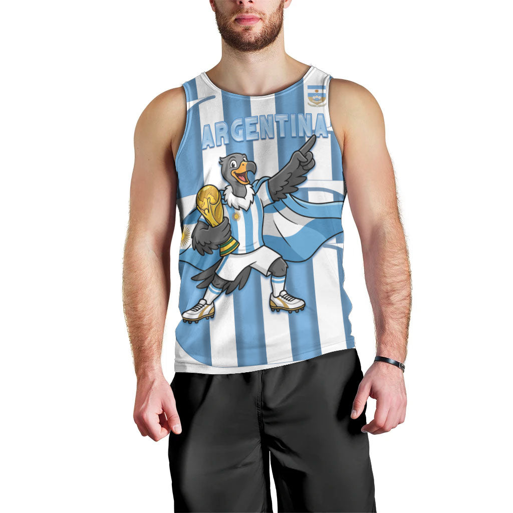 Argentina National Football Custom Men Tank Top Andean Condor Trophy Sporty Style