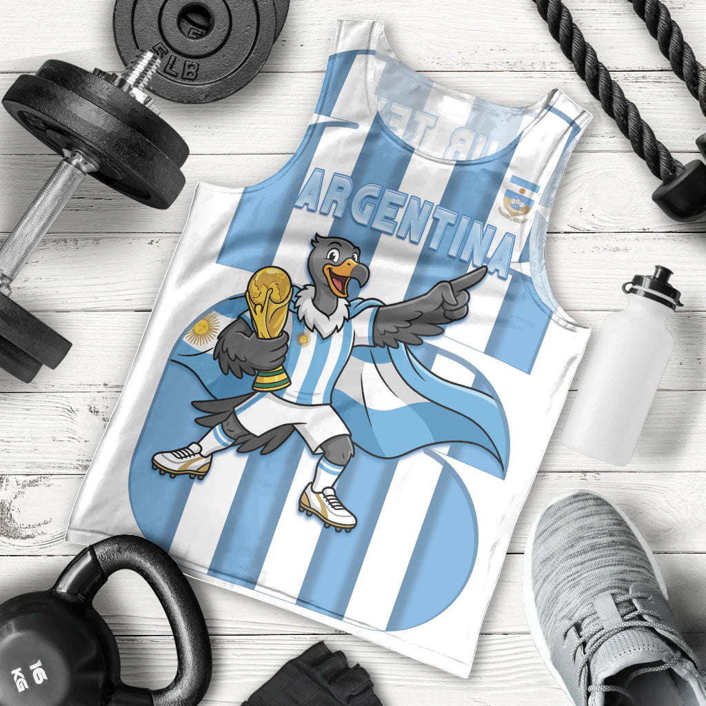 Argentina National Football Custom Men Tank Top Andean Condor Trophy Sporty Style