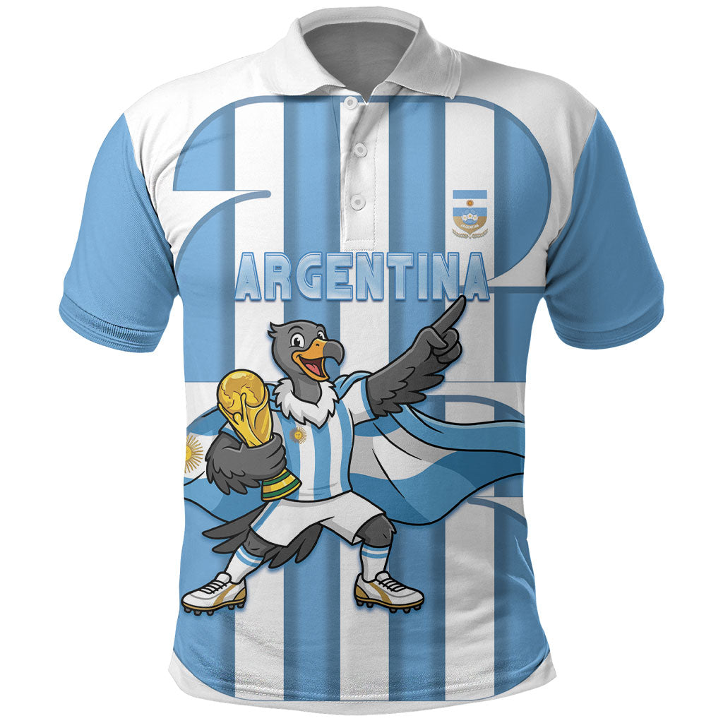Argentina National Football Custom Polo Shirt Andean Condor Trophy Sporty Style