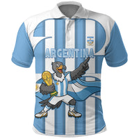 Argentina National Football Custom Polo Shirt Andean Condor Trophy Sporty Style