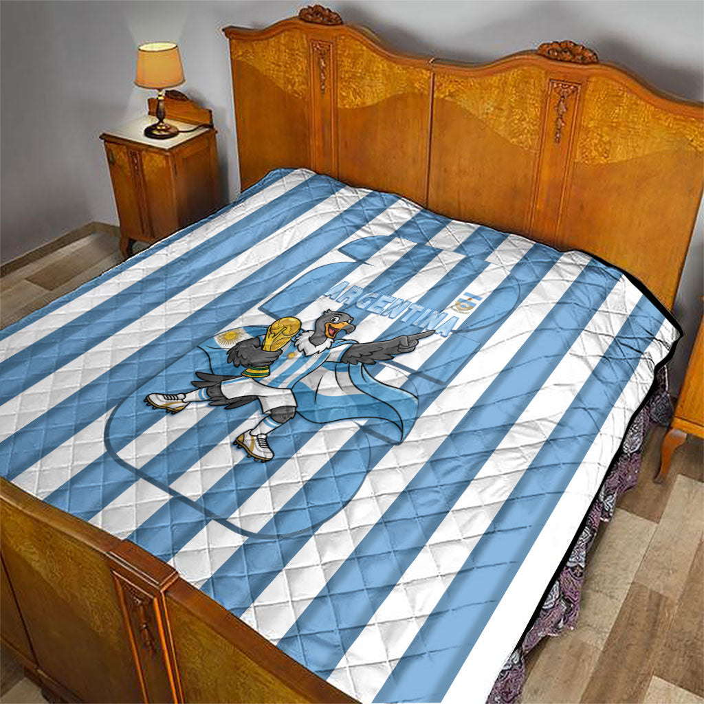 Argentina National Football Quilt Andean Condor Trophy Sporty Style