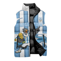 Argentina National Football Custom Sleeveless Puffer Jacket Andean Condor Trophy Sporty Style