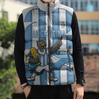 Argentina National Football Custom Sleeveless Puffer Jacket Andean Condor Trophy Sporty Style