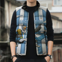 Argentina National Football Custom Sleeveless Puffer Jacket Andean Condor Trophy Sporty Style
