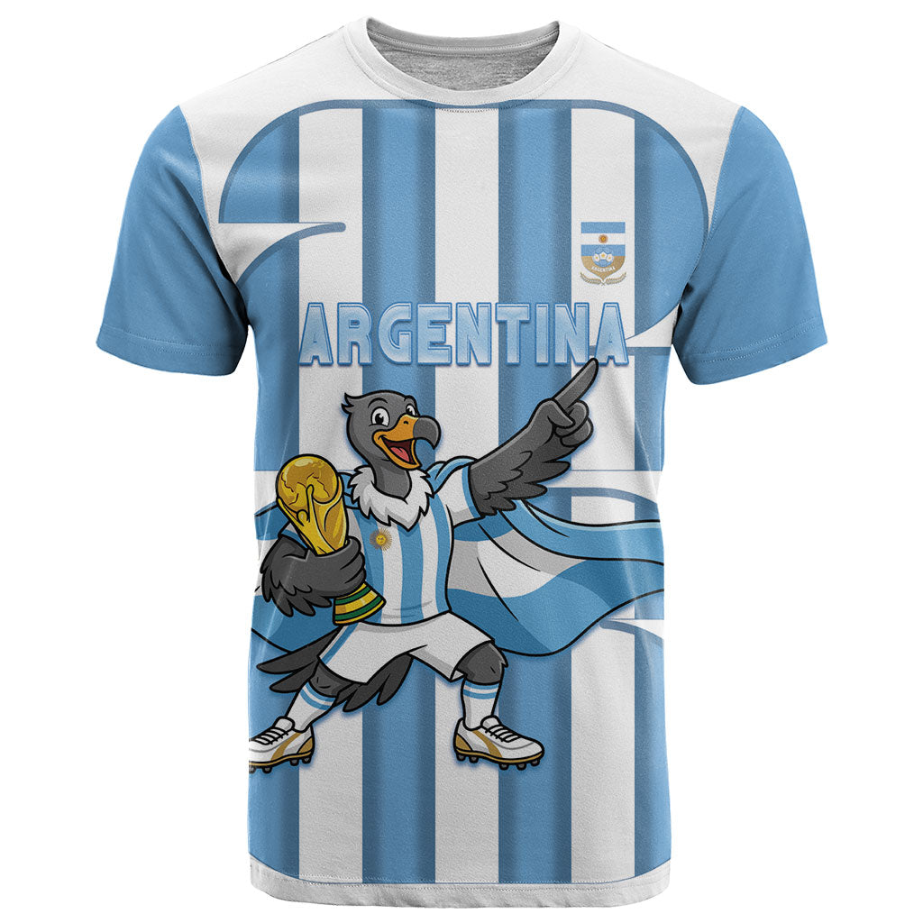 Argentina National Football Custom T Shirt Andean Condor Trophy Sporty Style