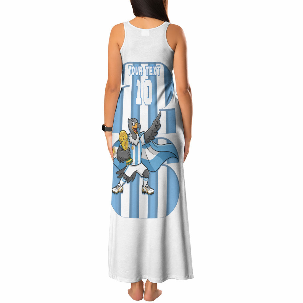 Argentina National Football Custom Tank Maxi Dress Andean Condor Trophy Sporty Style