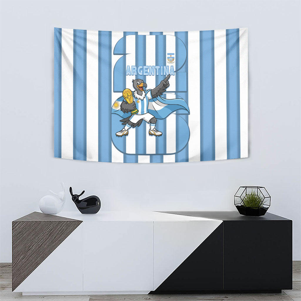 Argentina National Football Tapestry Andean Condor Trophy Sporty Style