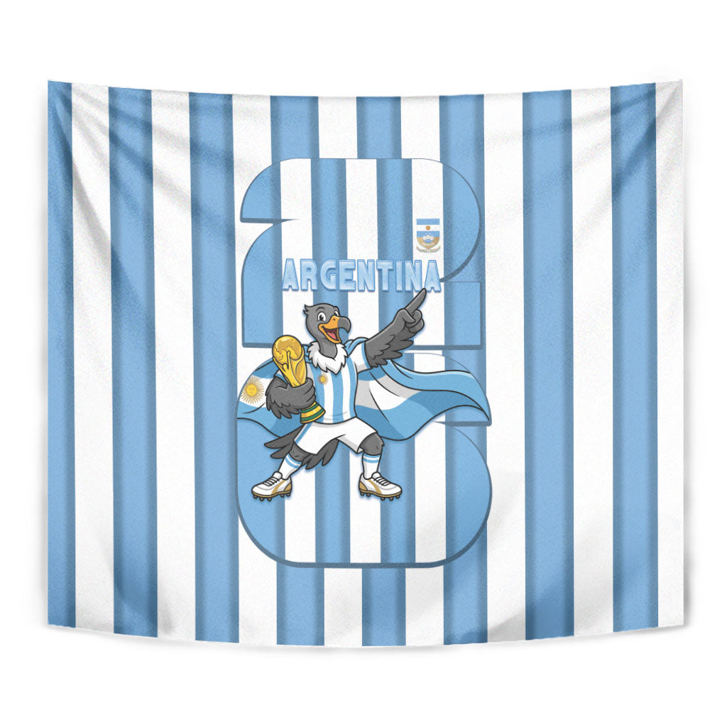 Argentina National Football Tapestry Andean Condor Trophy Sporty Style