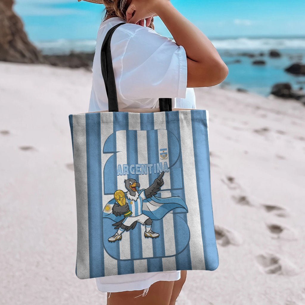 Argentina National Football Tote Bag Andean Condor Trophy Sporty Style