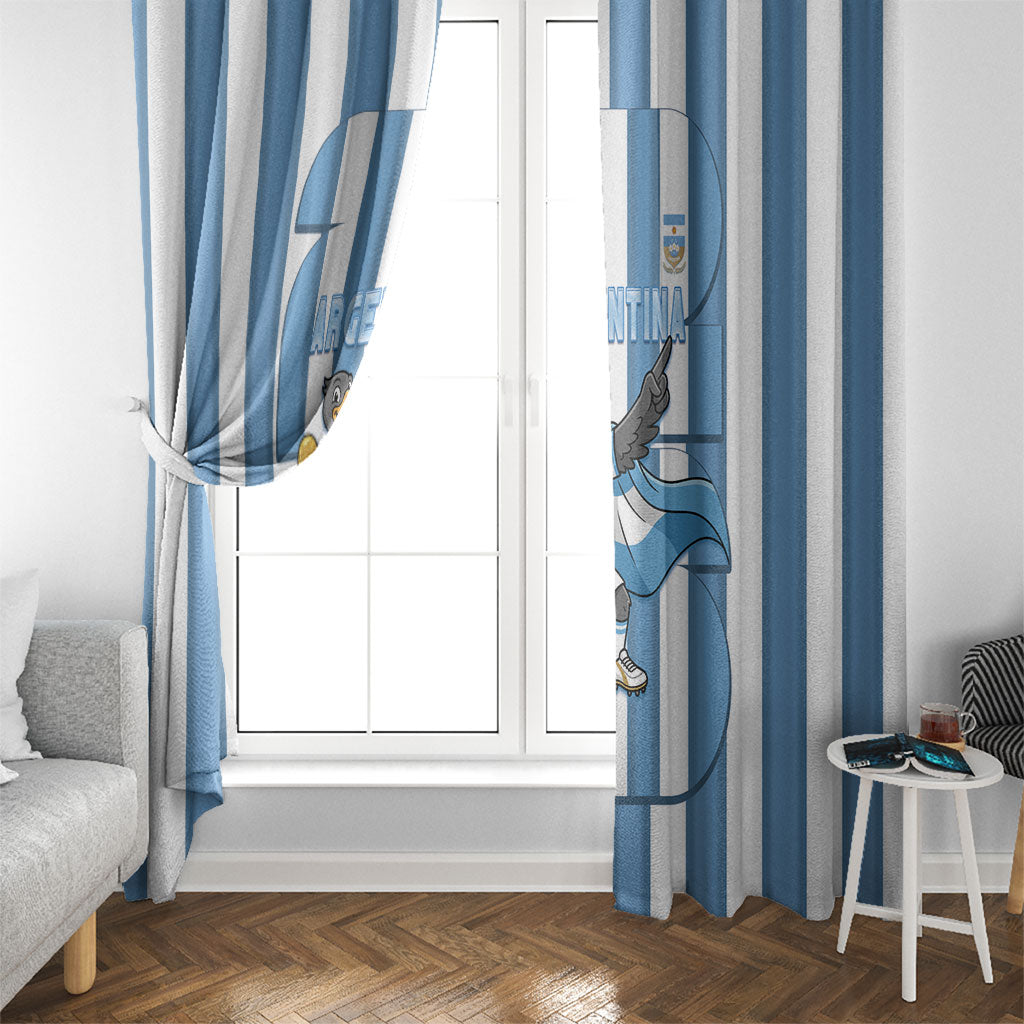 Argentina National Football Window Curtain Andean Condor Trophy Sporty Style