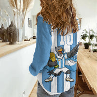 Argentina National Football Custom Women Casual Shirt Andean Condor Trophy Sporty Style