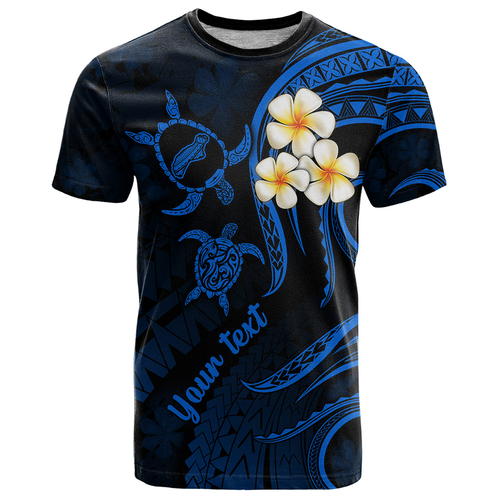 Personalised Niihau Hawaii T Shirt Polynesian Tattoo and Pacific Plumeria Blue Vibe - Wonder Print Shop