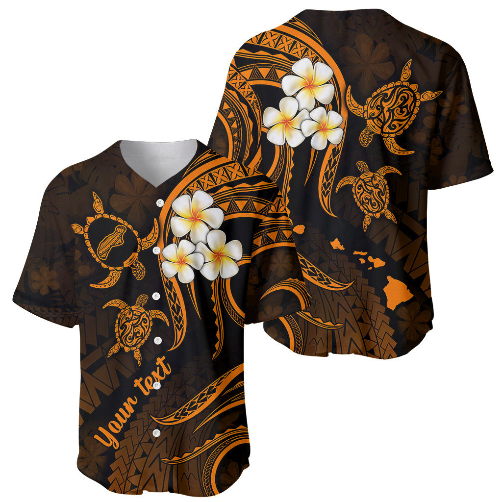 Personalised Niihau Hawaii Baseball Jersey Polynesian Tattoo and Pacific Plumeria Gold Vibe LT9 - Wonder Print Shop