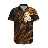 Personalised Niihau Hawaii Hawaiian Shirt Polynesian Tattoo and Pacific Plumeria Gold Vibe - Wonder Print Shop