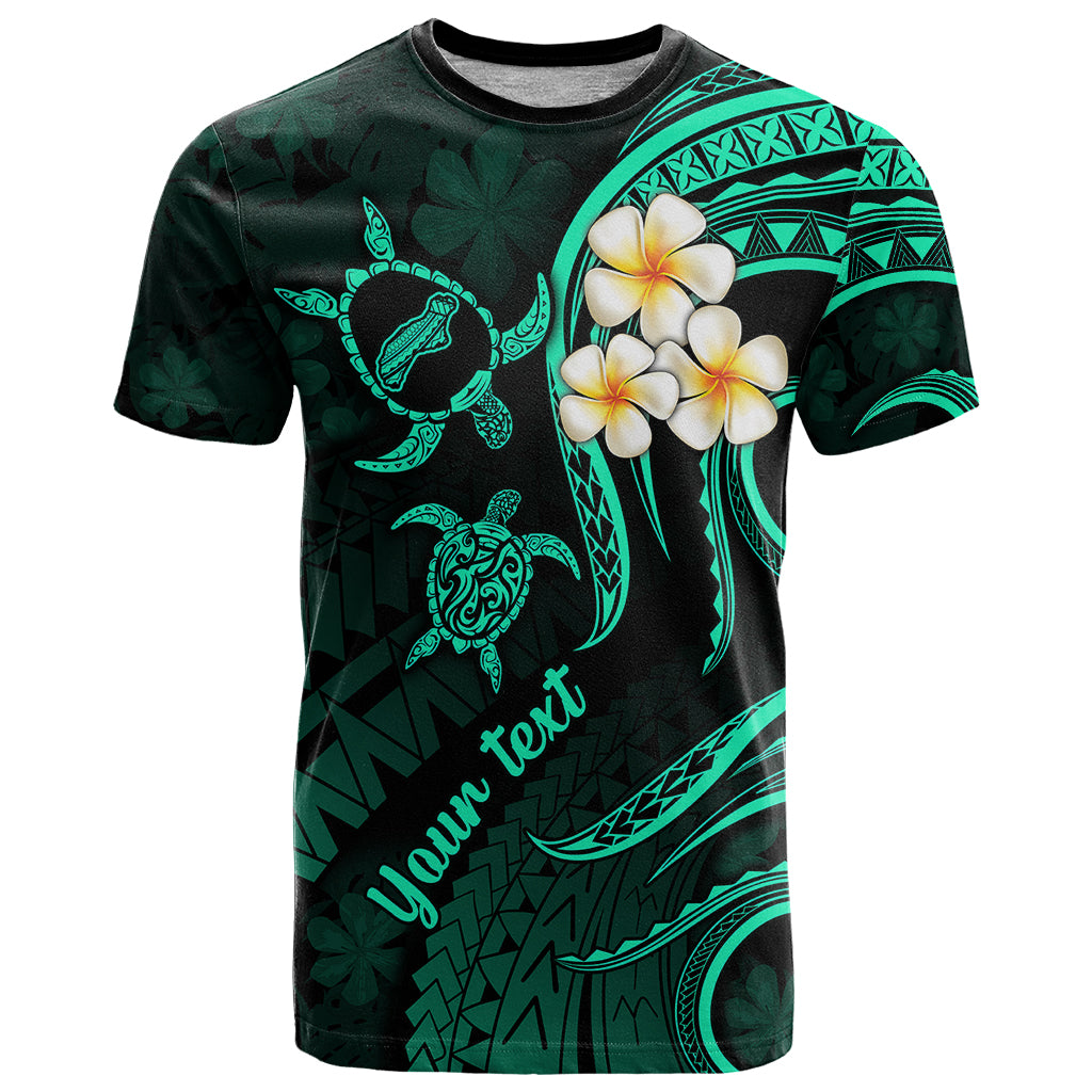 Personalised Niihau Hawaii T Shirt Polynesian Tattoo and Pacific Plumeria Turquoise Vibe - Wonder Print Shop