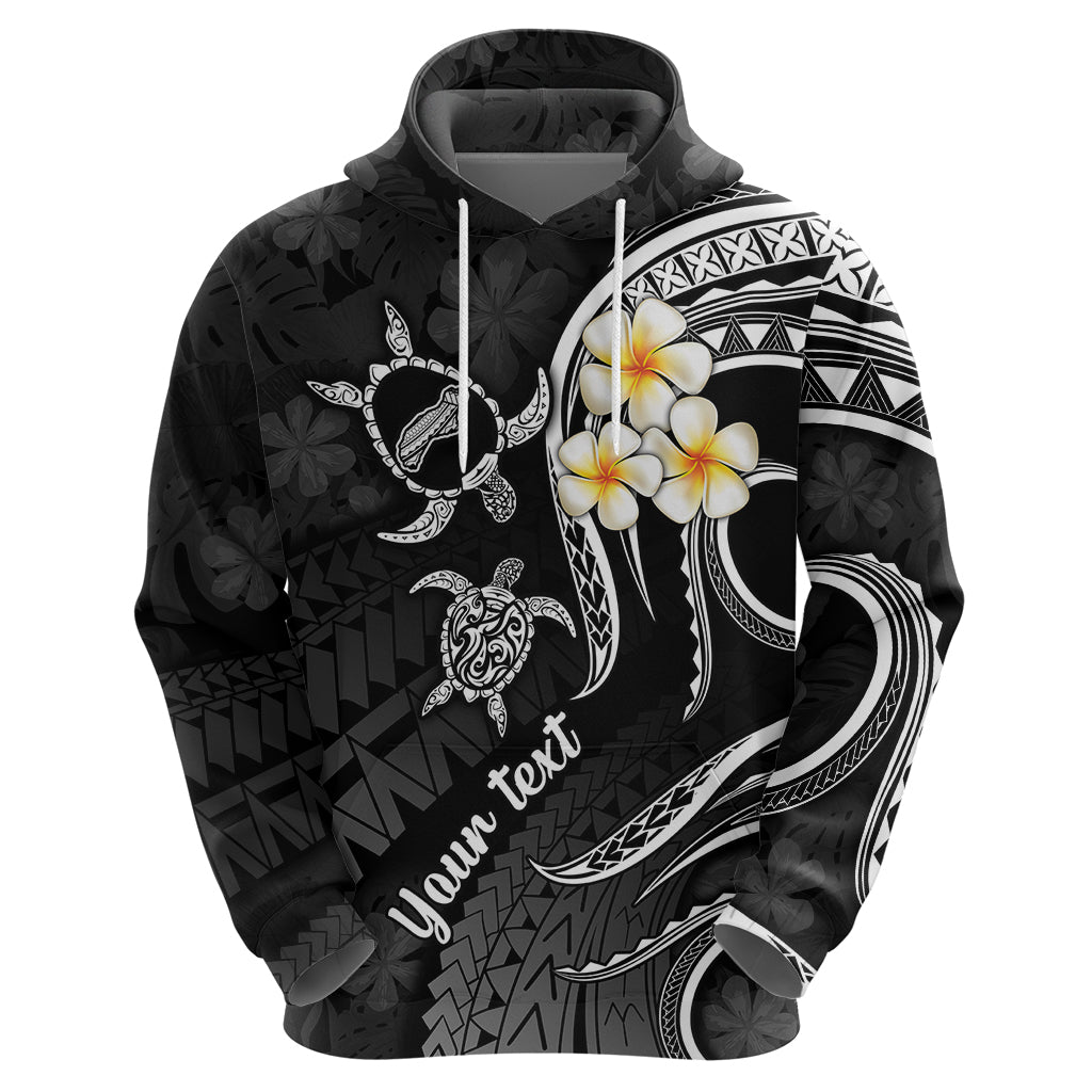 Personalised Niihau Hawaii Hoodie Polynesian Tattoo and Pacific Plumeria White Vibe - Wonder Print Shop