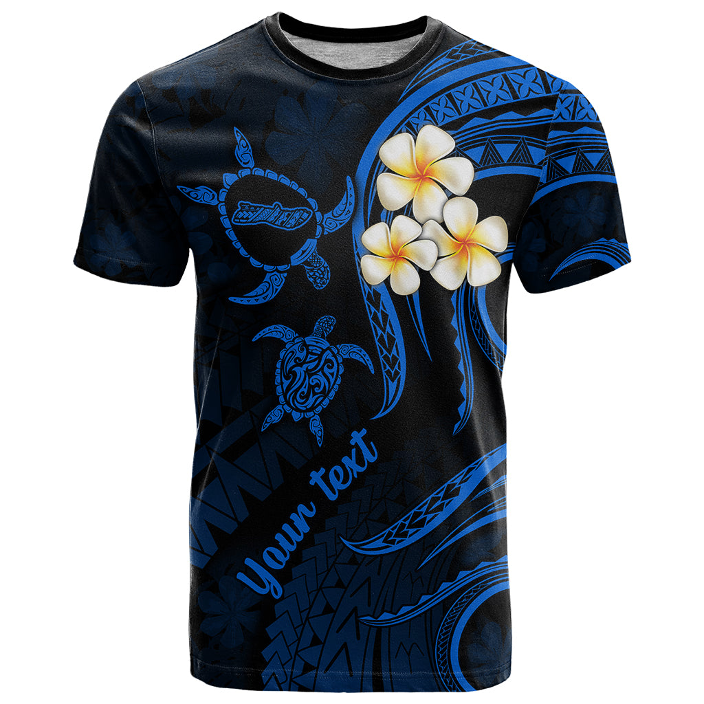 Personalised Molokai Hawaii T Shirt Polynesian Tattoo and Pacific Plumeria Blue Vibe - Wonder Print Shop