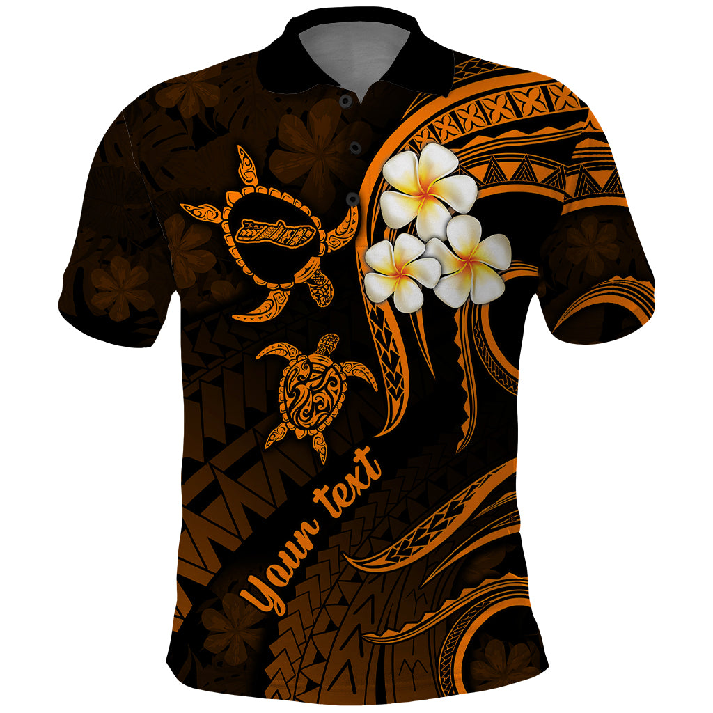 Personalised Molokai Hawaii Polo Shirt Polynesian Tattoo and Pacific Plumeria Gold Vibe - Wonder Print Shop
