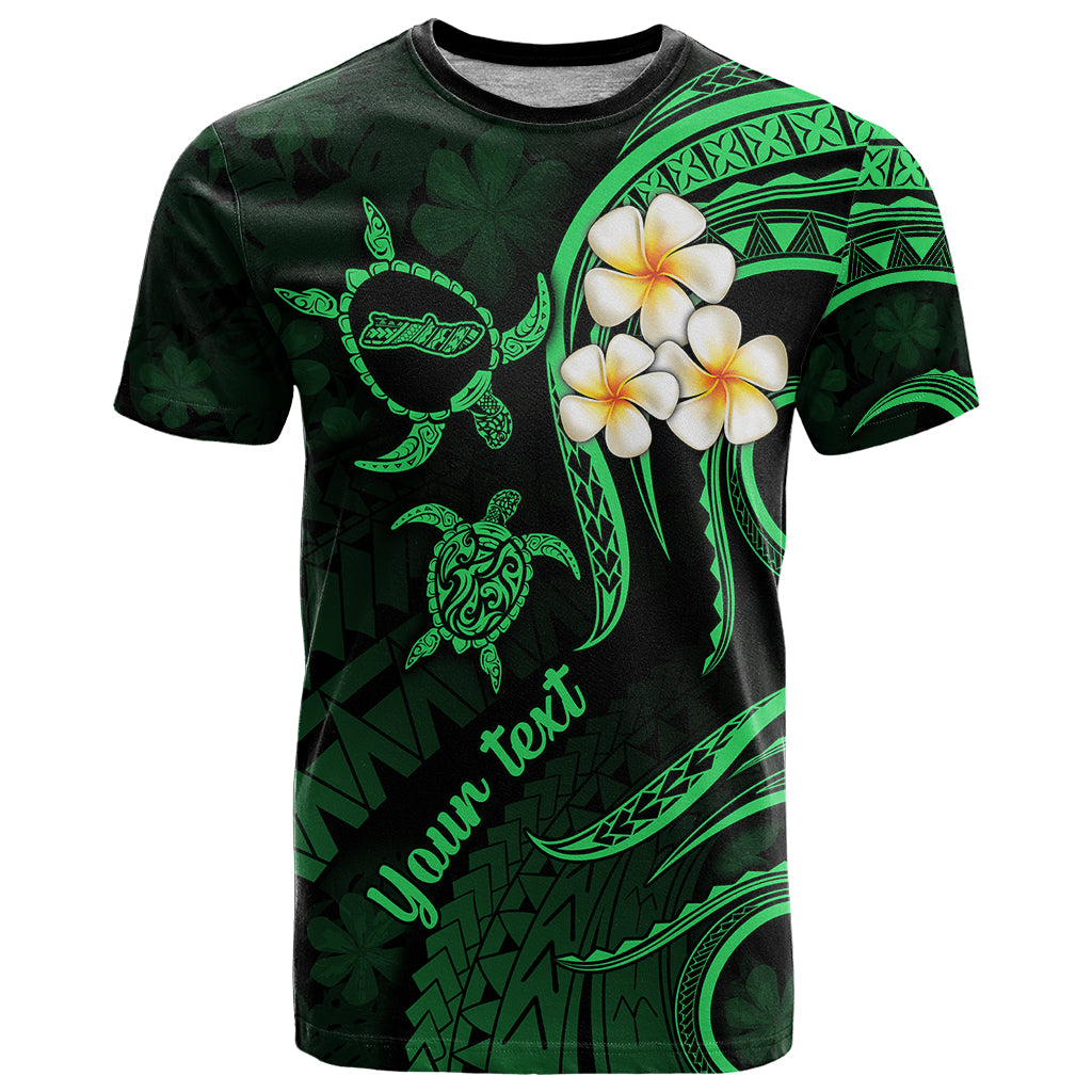 Personalised Molokai Hawaii T Shirt Polynesian Tattoo and Pacific Plumeria Green Vibe - Wonder Print Shop
