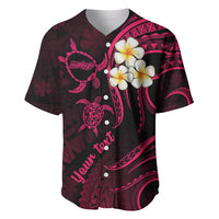 Personalised Molokai Hawaii Baseball Jersey Polynesian Tattoo and Pacific Plumeria Pink Vibe LT9 - Wonder Print Shop
