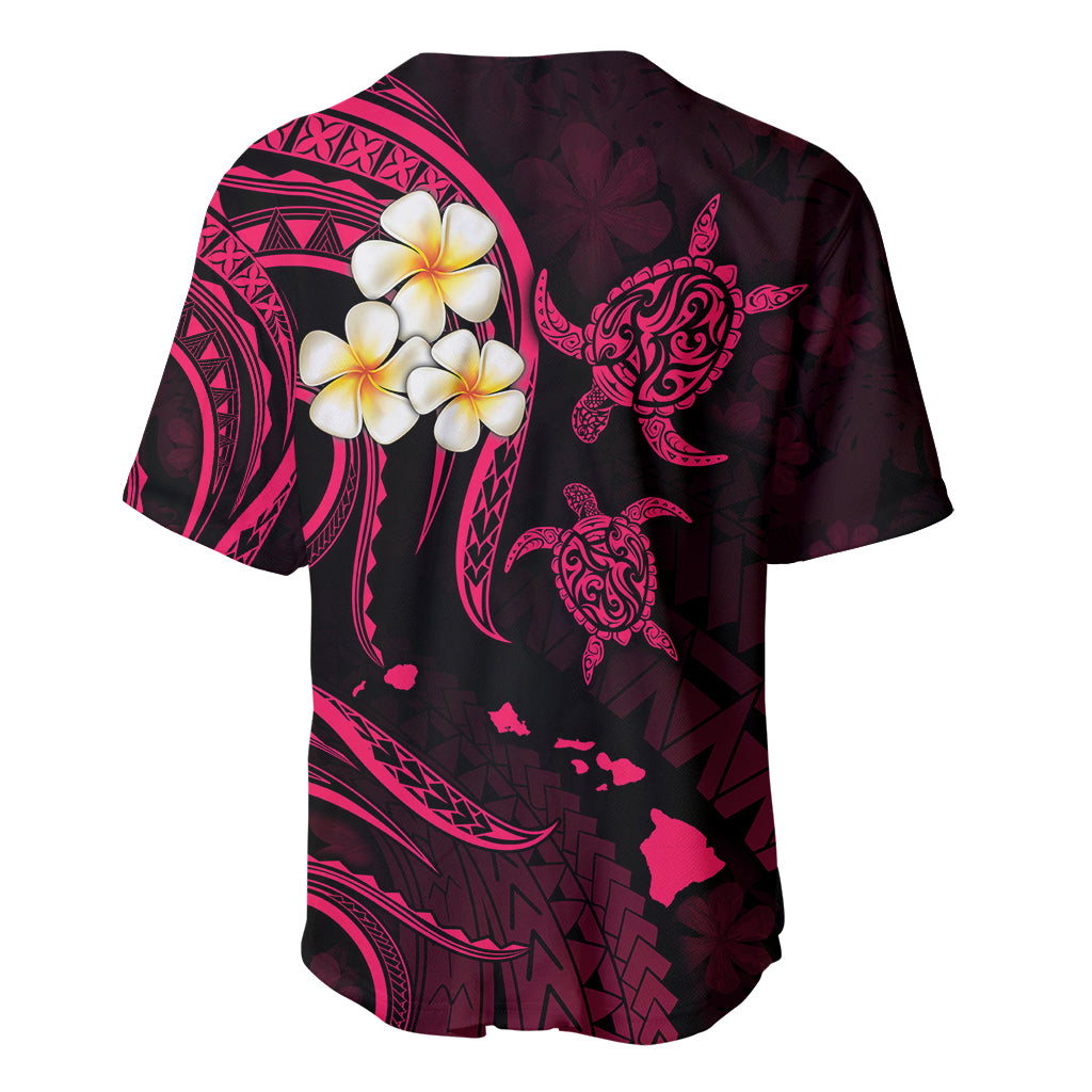Personalised Molokai Hawaii Baseball Jersey Polynesian Tattoo and Pacific Plumeria Pink Vibe LT9 - Wonder Print Shop