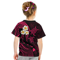 Personalised Molokai Hawaii Kid T Shirt Polynesian Tattoo and Pacific Plumeria Pink Vibe - Wonder Print Shop