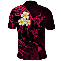 Personalised Molokai Hawaii Polo Shirt Polynesian Tattoo and Pacific Plumeria Pink Vibe - Wonder Print Shop