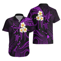 Personalised Molokai Hawaii Hawaiian Shirt Polynesian Tattoo and Pacific Plumeria Purple Vibe - Wonder Print Shop