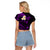 Personalised Molokai Hawaii Raglan Cropped T Shirt Polynesian Tattoo and Pacific Plumeria Purple Vibe - Wonder Print Shop