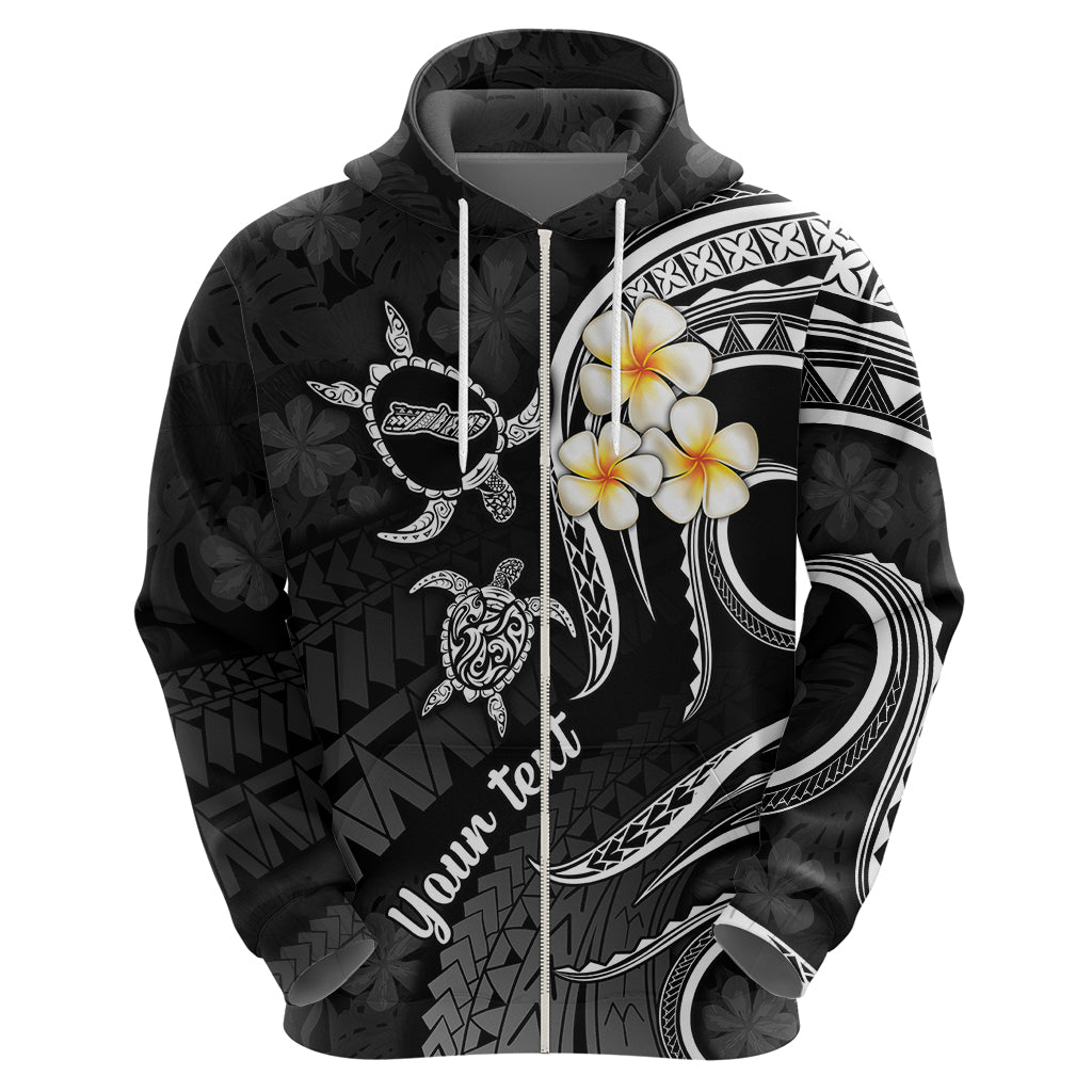 Personalised Molokai Hawaii Hoodie Polynesian Tattoo and Pacific Plumeria White Vibe - Wonder Print Shop