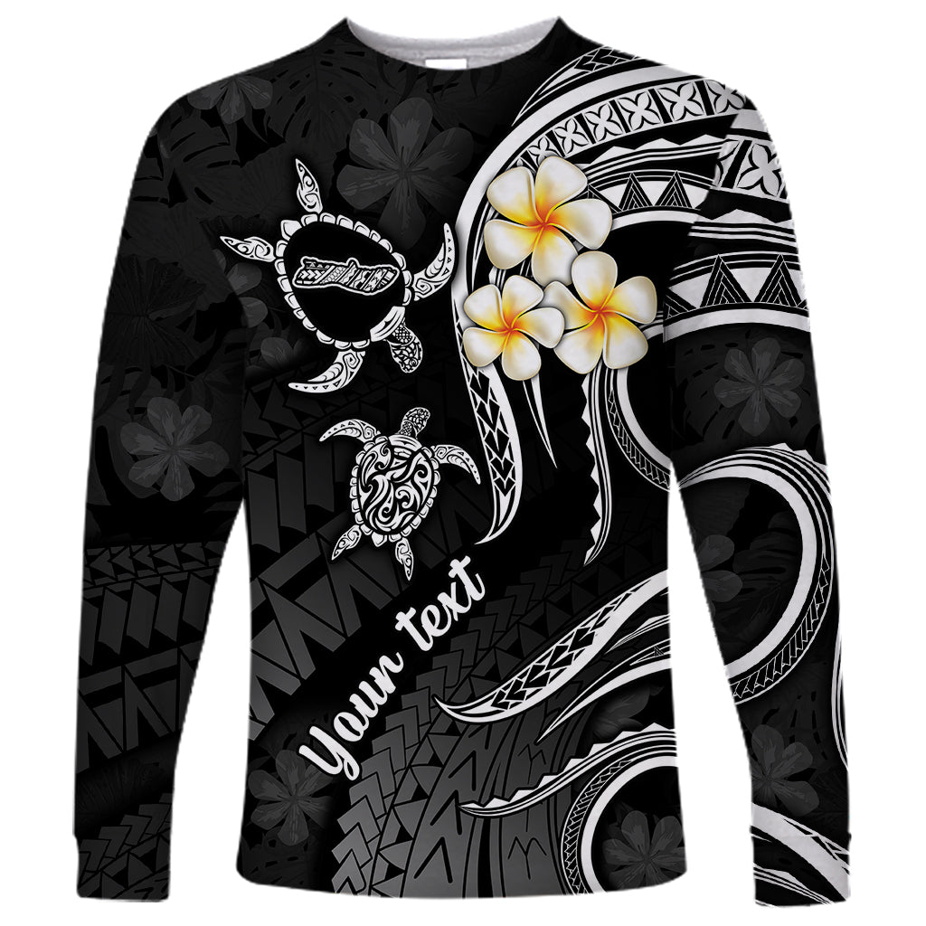 Personalised Molokai Hawaii Long Sleeve Shirt Polynesian Tattoo and Pacific Plumeria White Vibe - Wonder Print Shop