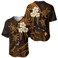 Personalised Lanai Hawaii Baseball Jersey Polynesian Tattoo and Pacific Plumeria Gold Vibe LT9 - Wonder Print Shop