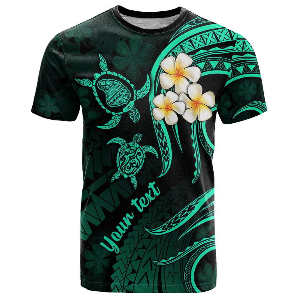 Personalised Lanai Hawaii T Shirt Polynesian Tattoo and Pacific Plumeria Turquoise Vibe - Wonder Print Shop