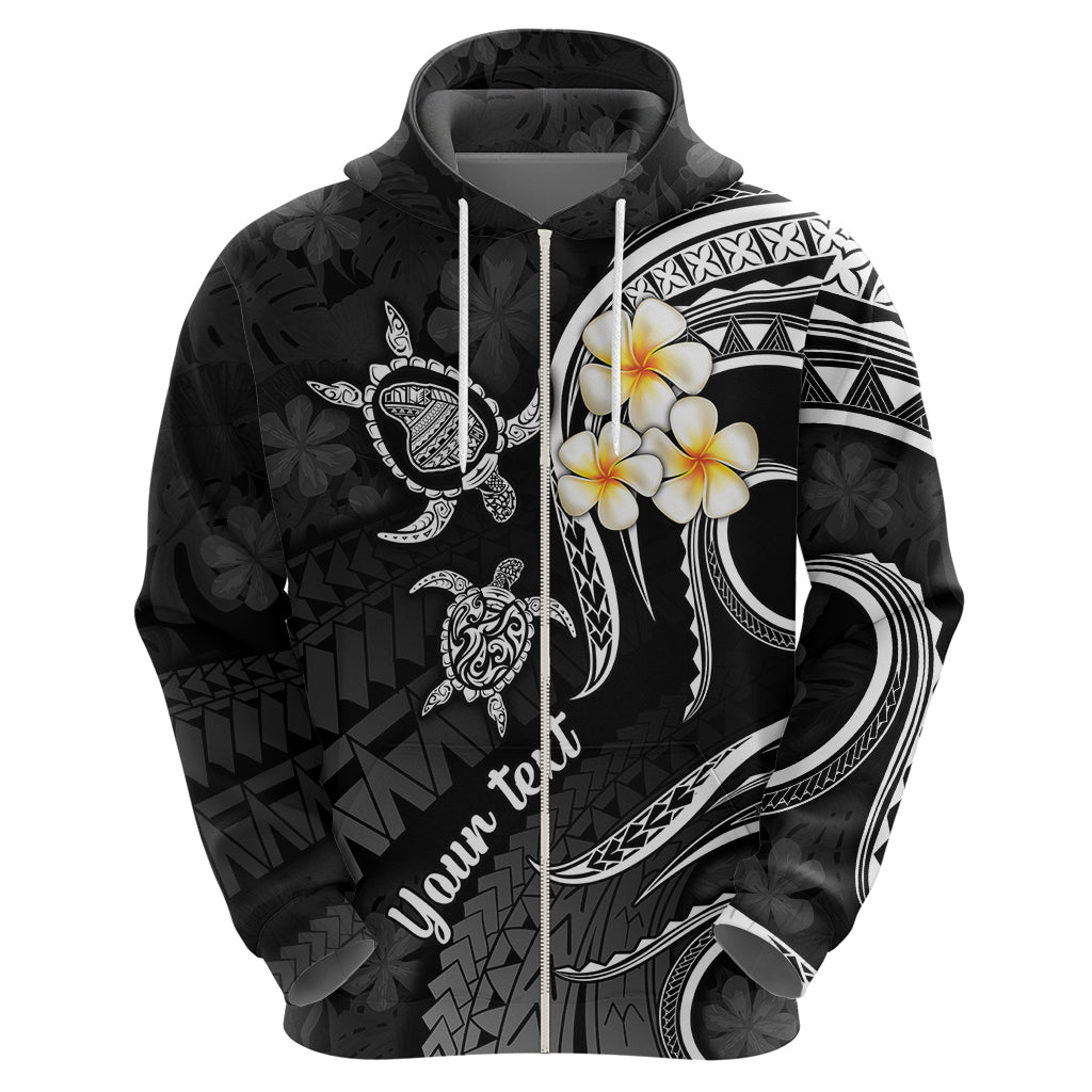Personalised Lanai Hawaii Hoodie Polynesian Tattoo and Pacific Plumeria White Vibe - Wonder Print Shop