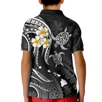 Personalised Lanai Hawaii Kid Polo Shirt Polynesian Tattoo and Pacific Plumeria White Vibe - Wonder Print Shop