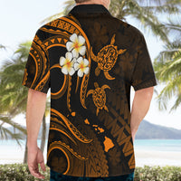Personalised Kauai Hawaii Hawaiian Shirt Polynesian Tattoo and Pacific Plumeria Gold Vibe - Wonder Print Shop